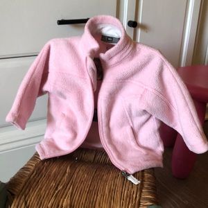 REI 12 mo baby pink fleece zip up